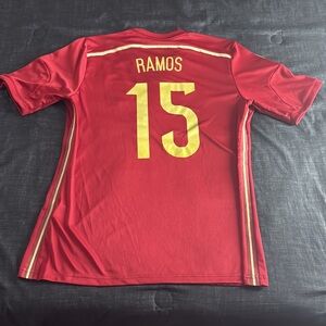 Spain 🇪🇸 #15 Sergio Ramos 2014-15 Home Adidas Jersey